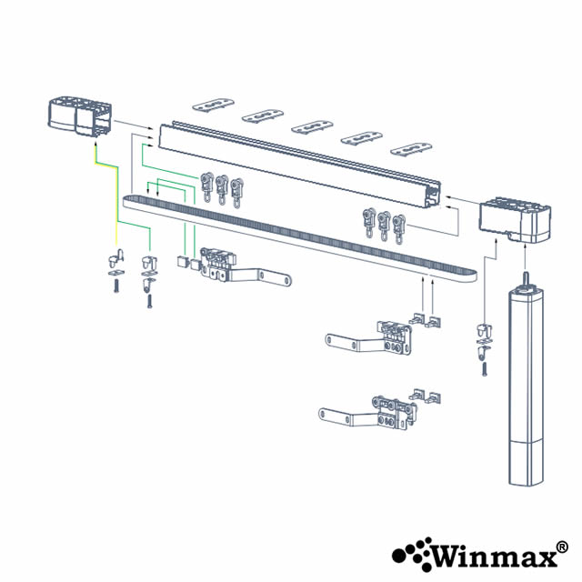 ชุดควบคุมการเปิดปิดม่านไฟฟ้าอัจฉริยะ สั่งงานผ่านสมาร์ทโฟน ระยะ 2.2-4 เมตร Winmax SM008